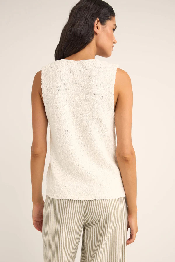 Adele Longline Knit Vest / White