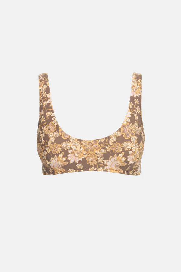 Arcadia Paisley Crop Top / Chocolate