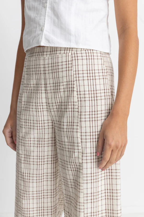 Rumi Check Wide Leg Pant / Natural