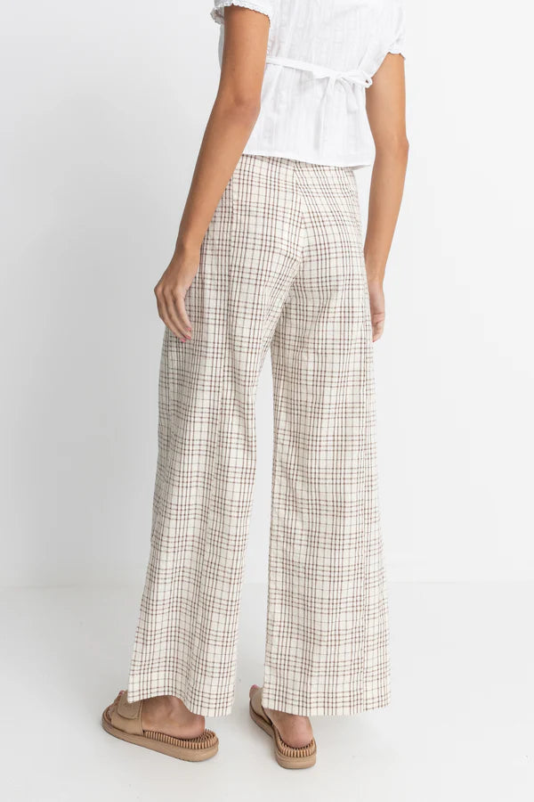 Rumi Check Wide Leg Pant / Natural