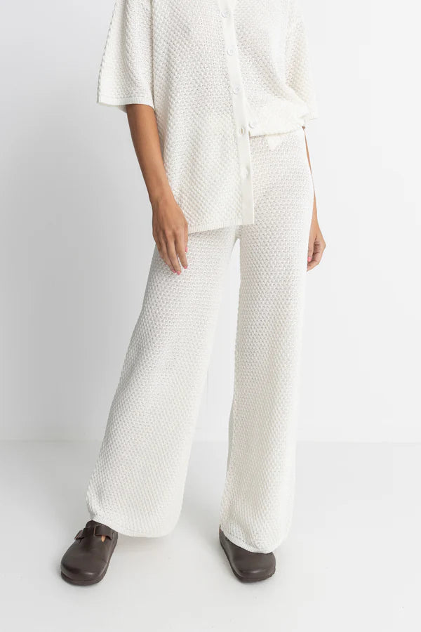 Dune Wide Leg Knit Pant / White