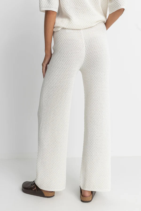 Dune Wide Leg Knit Pant / White