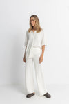 Dune Wide Leg Knit Pant / White