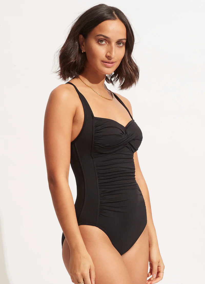 S. Collective Twist Halter One Piece / Black