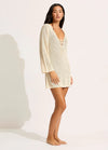 Isla Palm Knit Cover Up / Ecru