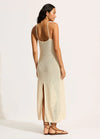 Isla Palm Knit Maxi Dress / Ecru