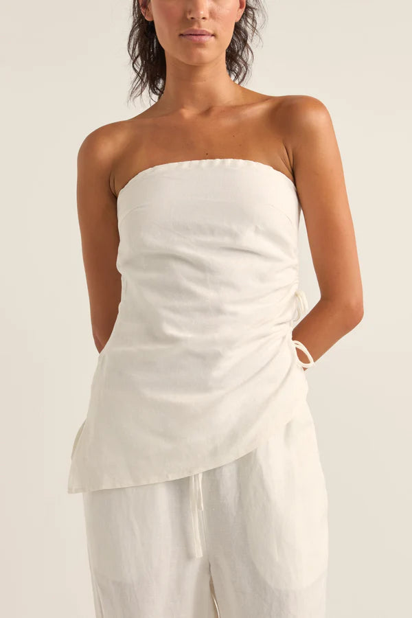 Frankie Strapless Top / White