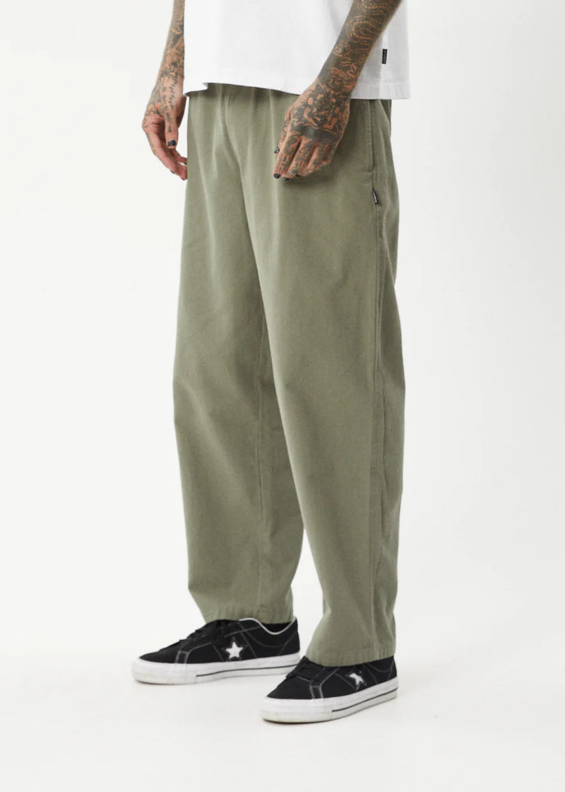 Ninety Eights - Baggy Elastic Waist Pants / Olive