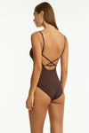 Essentials Edit Cross Back Tri One Piece / Cocoa