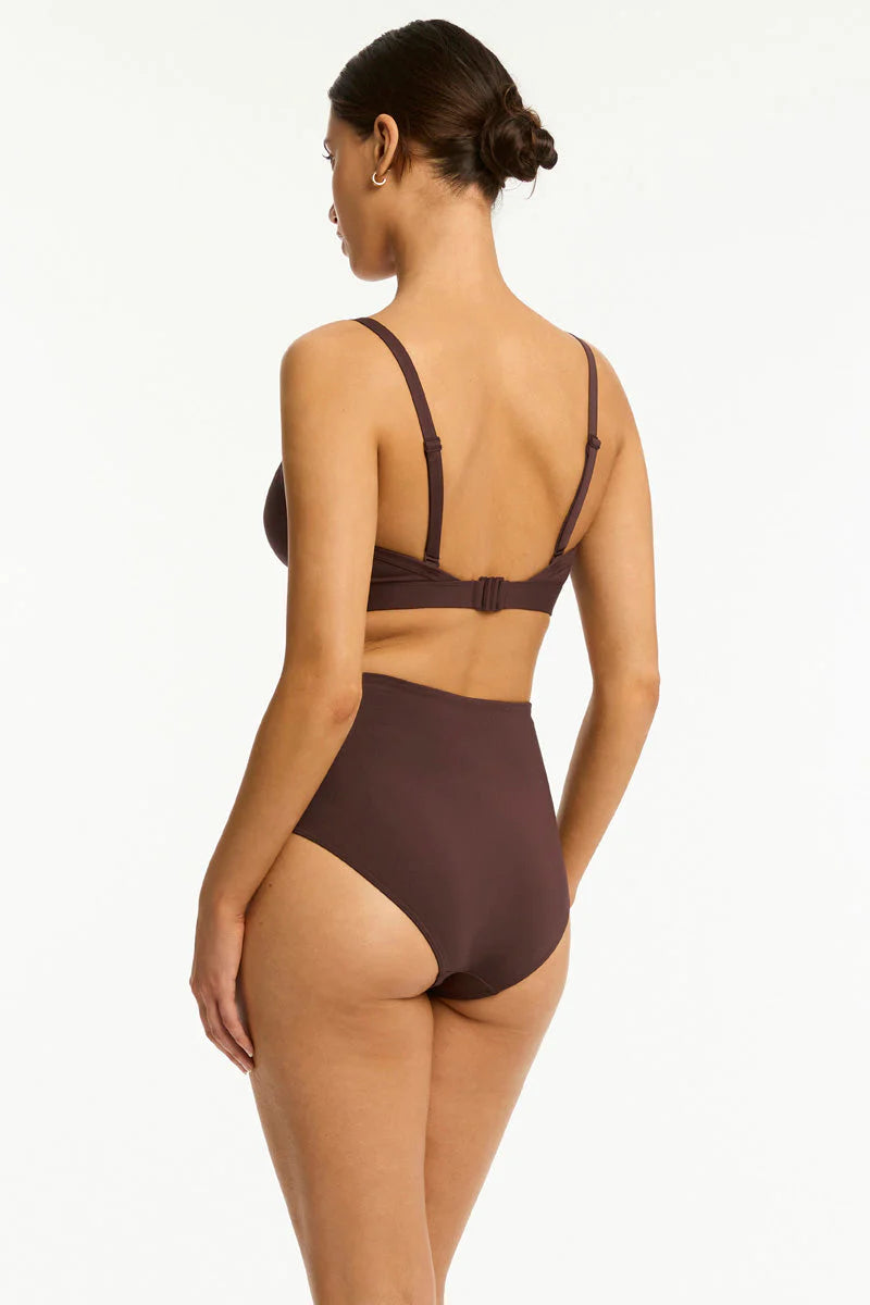 Essentials Edit Tie Front DD/E Cop Bralette / Cocoa