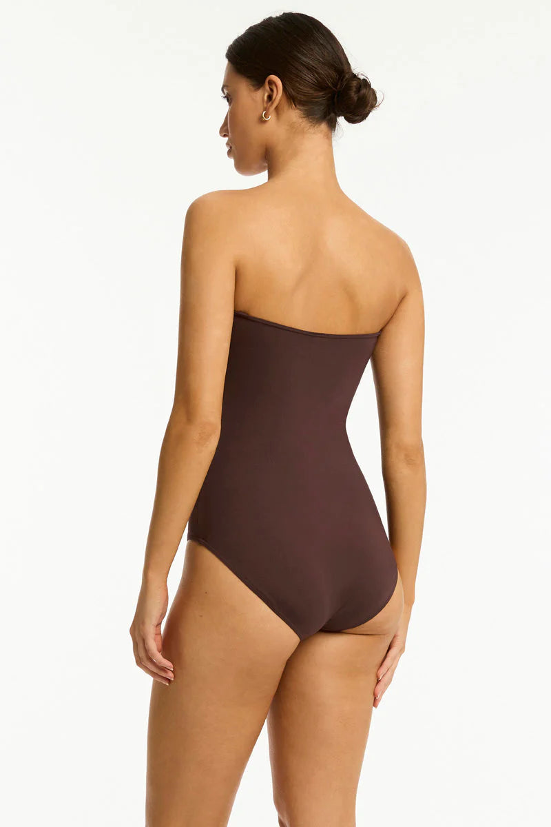 Essentials Edit Twist Bandeau One Piece / Cocoa