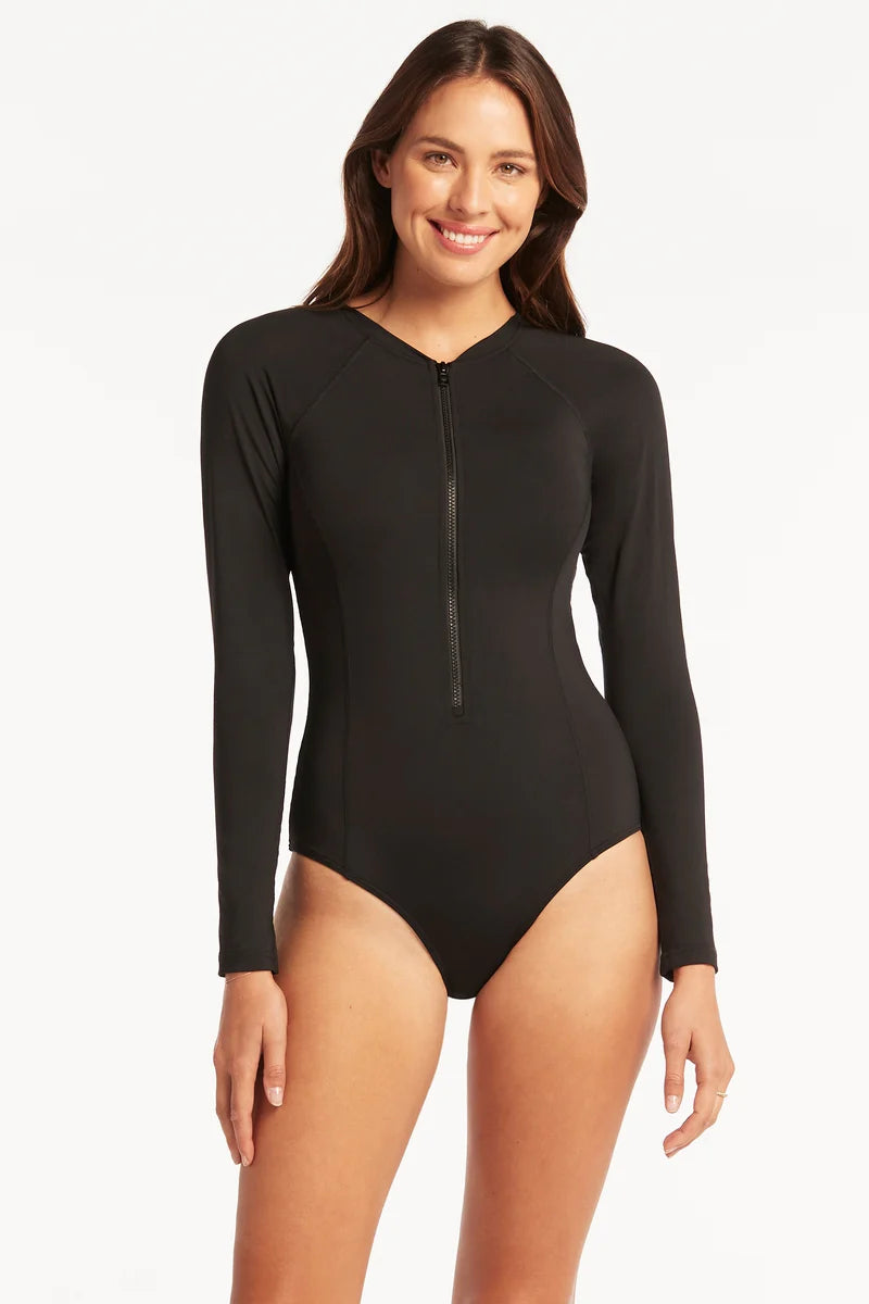 Essentials Long Sleeved Multifit One Piece / Black