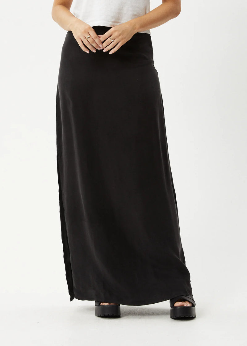 Grace Cupro Maxi Skirt / Black