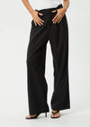 Business Recycled Pleat Trouser / Black