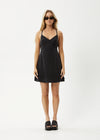 Grace Cupro Strappy Mini Dress / Black