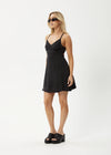 Grace Cupro Strappy Mini Dress / Black