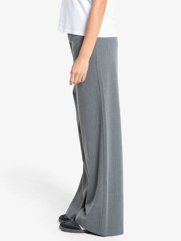 Christina Pinstripe Trouser / Metal Grey