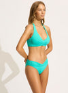 DD Wrap Front Halter Bra / Aquatic Blue